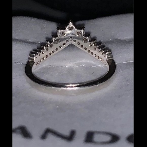 Pandora Sparkling Wishbone Ring Size 7.5 (56) - Picture 3 of 14